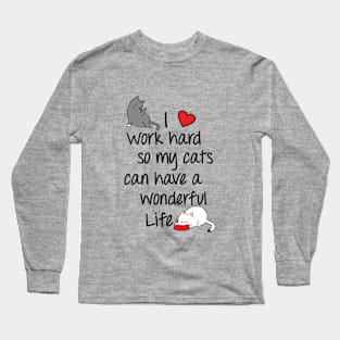 Two lazy cats design Long Sleeve T-Shirt